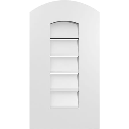 Ekena Millwork Arch Top Surface Mount PVC Gable Vent: Non-Functional, w/ 3-1/2"W x 1"P Standard Frame, 12"W x 20"H GVPAR12X2001SN